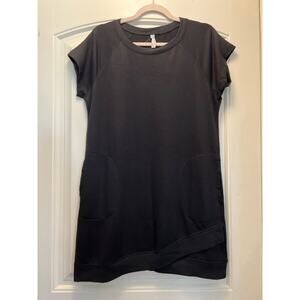 Ideology Women’s Crew Neck Short Sleeve Pullover Casual‎ Pocket Dress Sz M Black